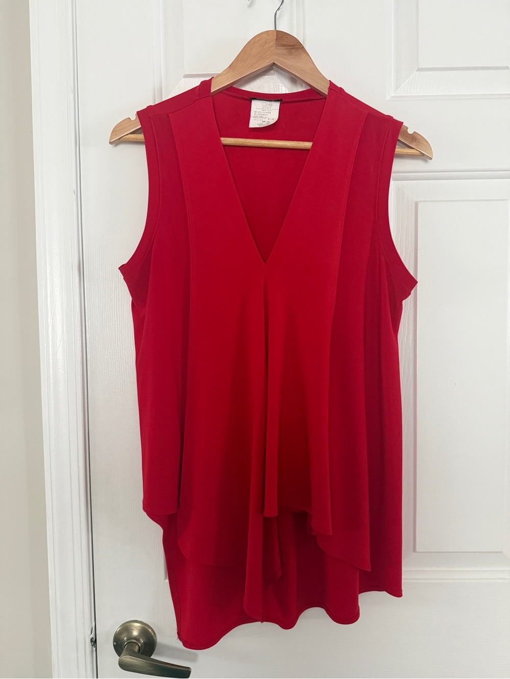 Bali Sleeveless V-Neck Layered Top - Red